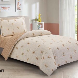 מצעי כותנה דגם דובי חום