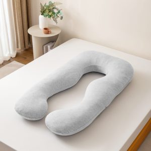 כרית הריון ויסקו אפור בהיר | רכות טבעית לתמיכה מושלמת