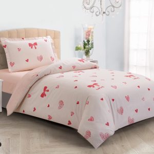 סט מצעים פפיון לבבות – 100% כותנה